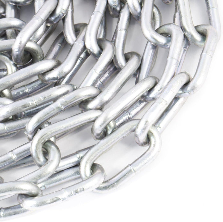 DQ-PP Stahlkette Stahl C15 – 7mm – 3m – Kurzgliedrig – Verzinkt – DIN 5685 – Absperrkette – Metall –