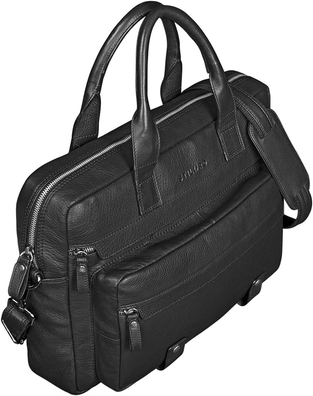 STILORD 'Leander' Umhängetasche Leder Gross Arbeitstasche Aktentasche Business Herren und Damen 15.6