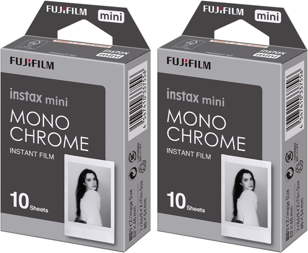 INSTAX Mini Instant Film, Monochrom, Einzelpackung (Packung mit 2)