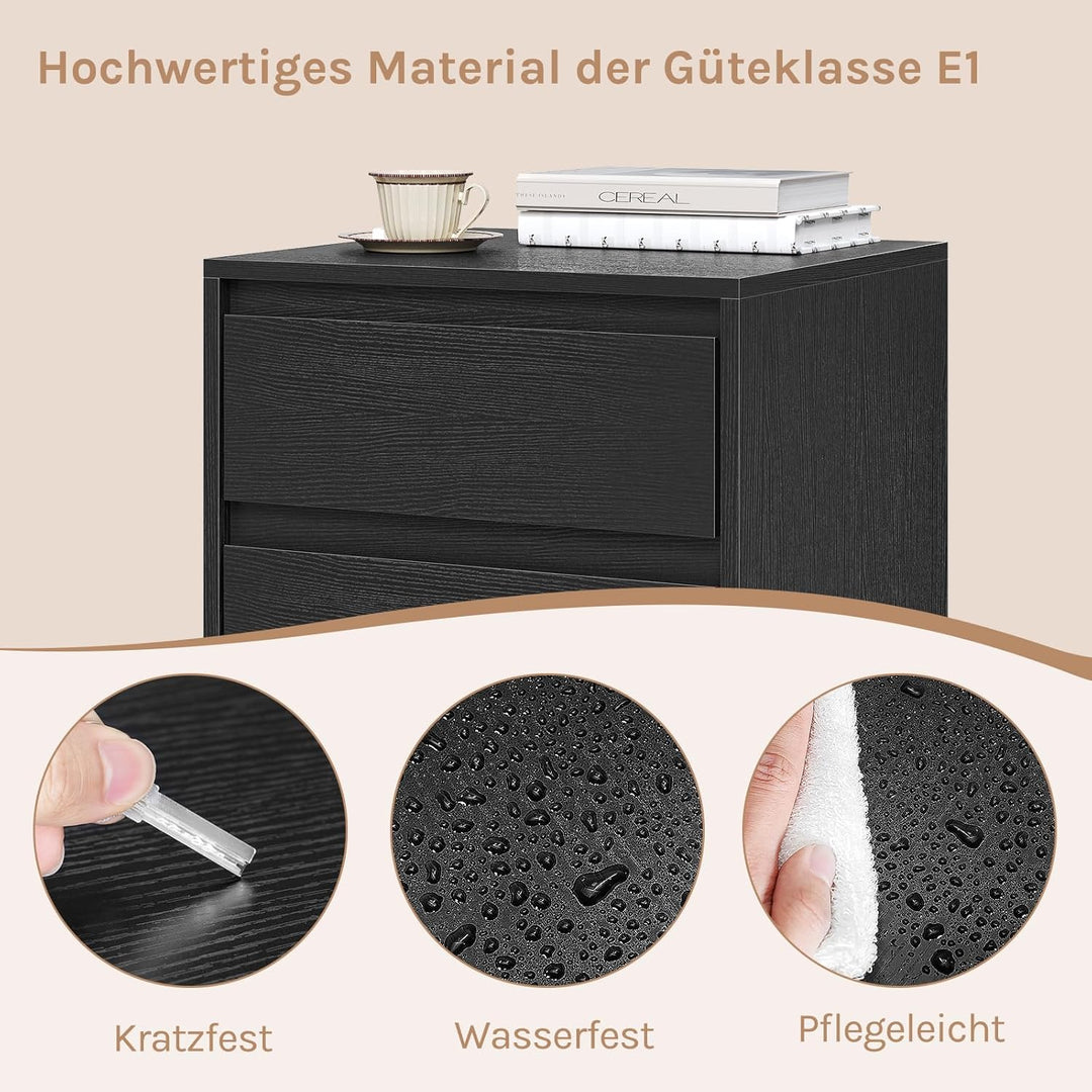 WOLTU Rollcontainer, Aktenschrank mit 2 Schubladen, mobiler Büroschrank, Schreibtisch Unterschrank,