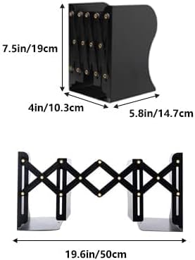 DIFIT Buchstütze, Buchstützen, Buchstütze Metall, 2 Stück Bücherhalter, Verstellbare Buchstütze, Büc