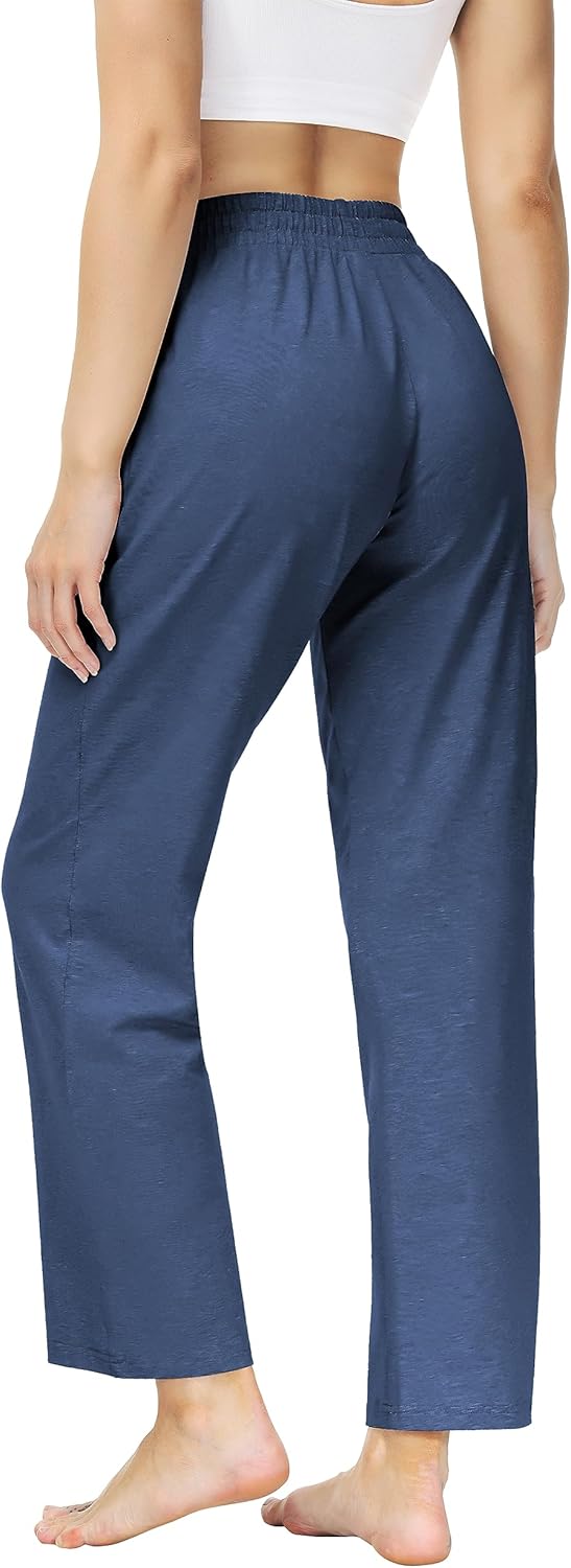 Butrends Damen Jogginghose Baumwolle mit offenem Boden Yoga Sporthose Hohe Taile Trainingshose Loung