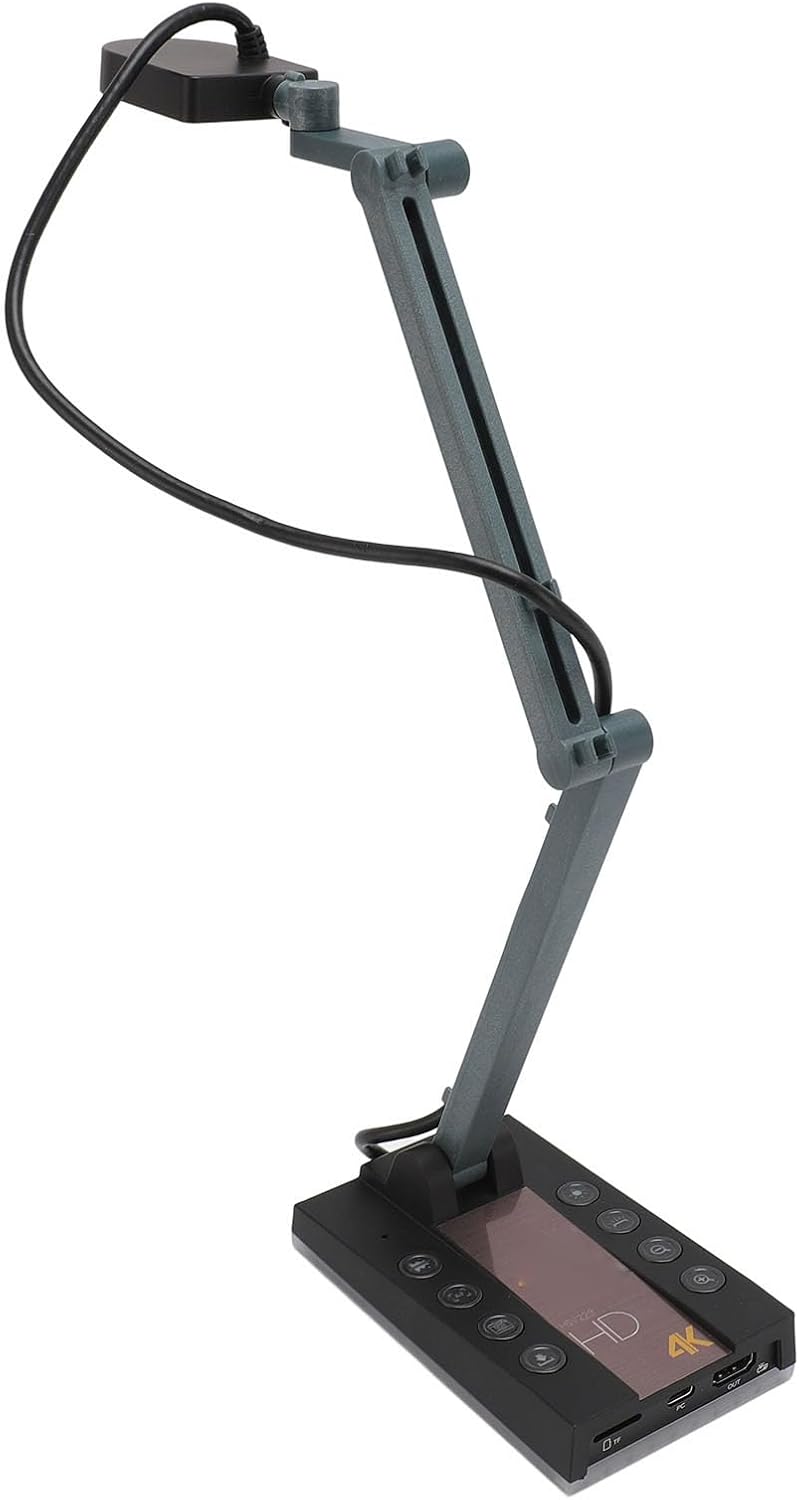 15MP Dokumentenkamera, HDMI 4K 30fps Faltbare Dokumentenkamera, Unterstützt 128G Speicherkarte, für