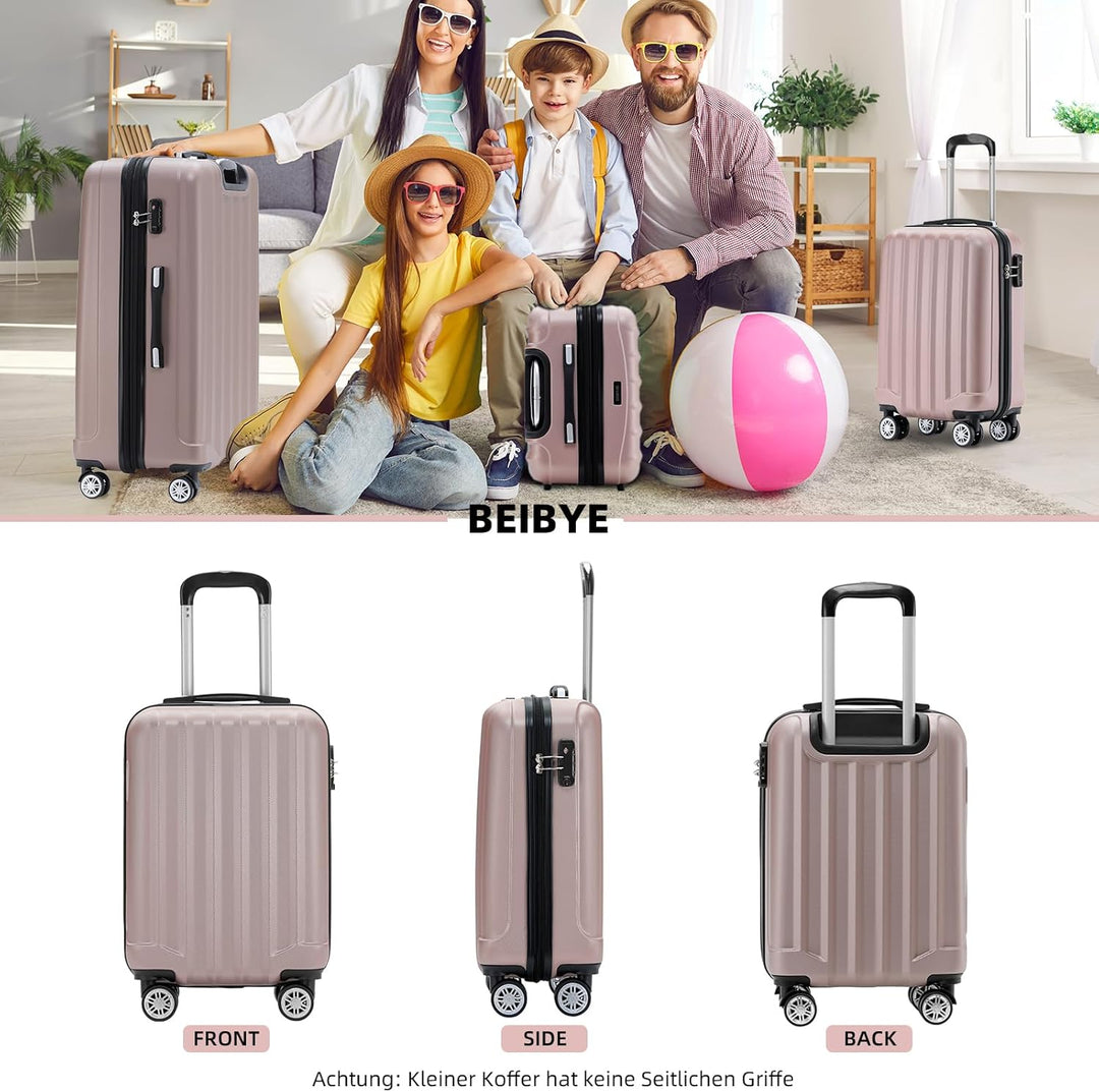 BEIBYE TSA-Schloss 2080 Hangepäck Zwillingsrollen neu Reisekoffer Koffer Trolley Hartschale Set-XL-L