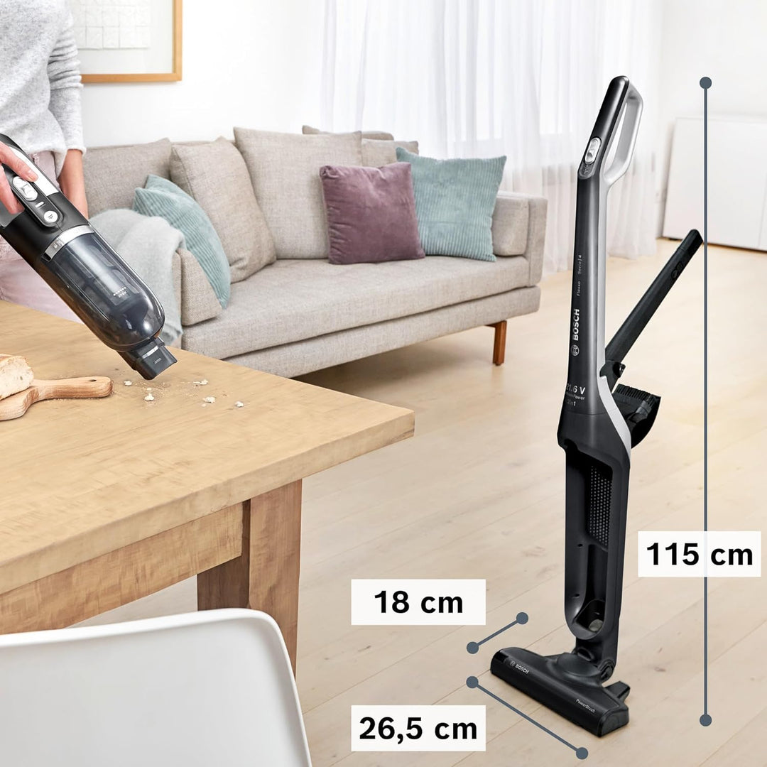 Bosch Akku-Staubsauger Flexxo 2in1 Serie 4 BBH32101, kabelloser Handstaubsauger, beutellos, hohe Sau