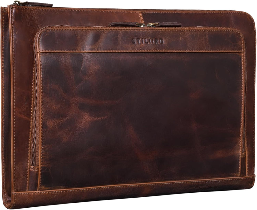 STILORD 'Murray' Laptophülle für MacBook 16 Zoll MacBooktasche Leder 15.6 Zoll Notebooktasche Sleeve