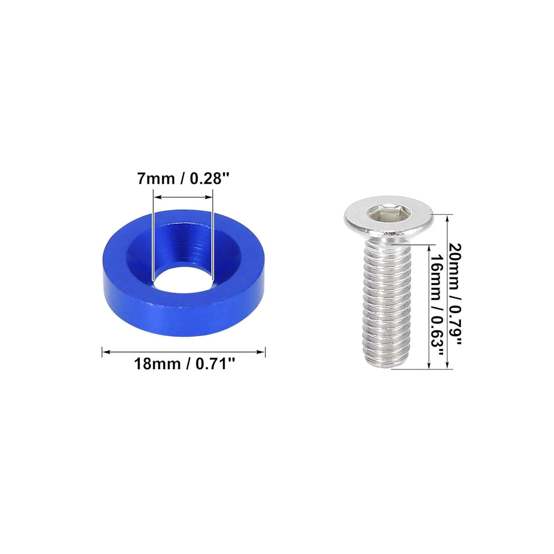 25 Stück Stoßstange Kotflügel Unterlegscheiben Schrauben Kit M6x1.0 Aluminiumlegierung Motorraum Sc