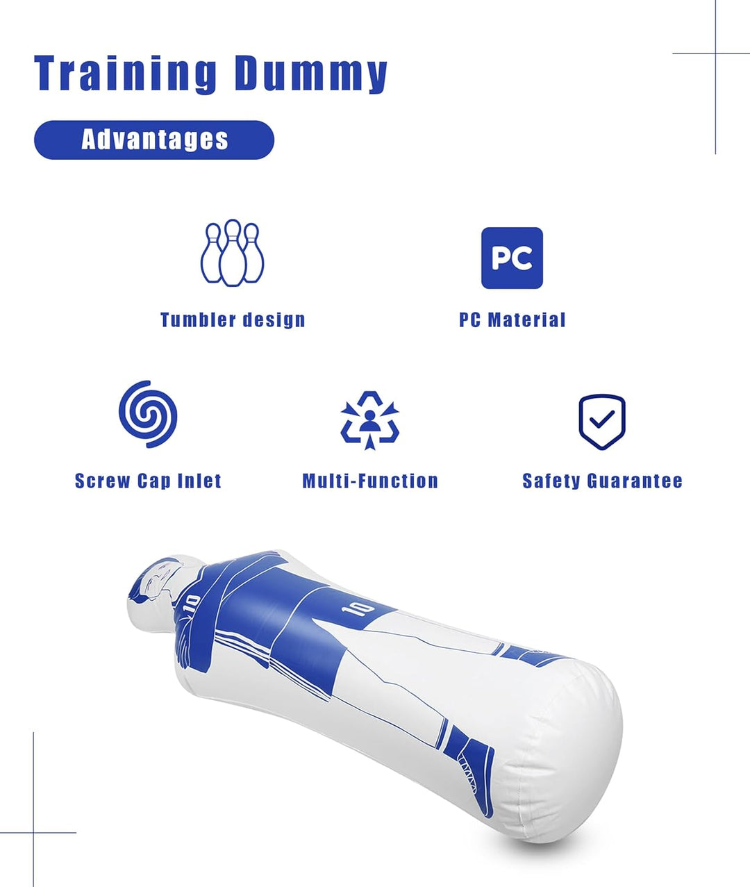 Gugxiom Aufblasbares Fussball-Dummy-Luftmodell, Verdickter Umweltschutz-PC, der Nicht Herunterfällt,