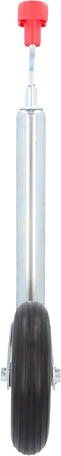 cartrend Stützrad mit Kurbel, geeignet für Wohn- & Transportanhänger, mit PU-Reifen, Rohrdurchmesser