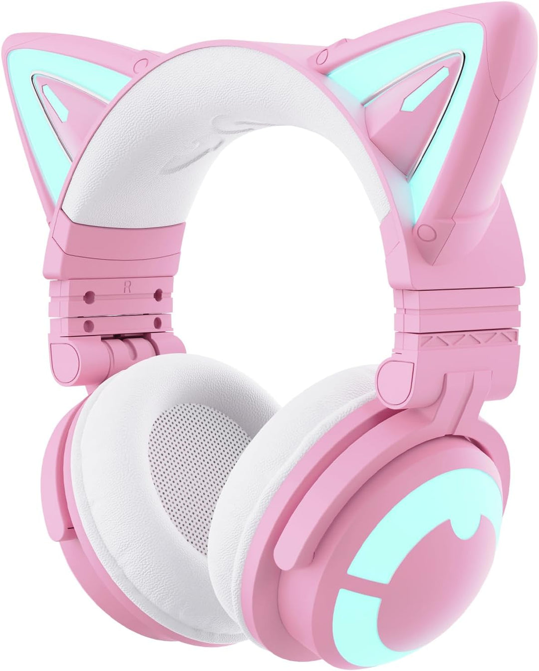 YOWU RGB-Katzenohr-Kopfhörer CE kabelloses 5.2 faltbares Gaming-Headset (CE, Rosa) Rosa CE, Rosa CE