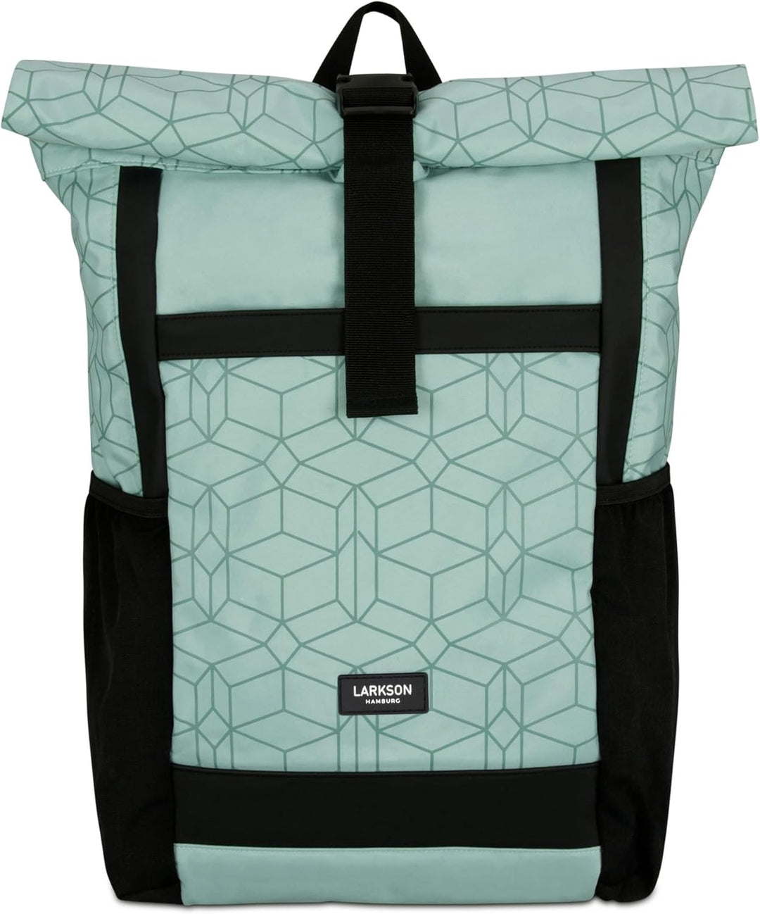 LARK STREET Rolltop Rucksack Damen Gross Mint - No 2 - Daypack für Schule, Uni, Fahrrad - 15,6 Lapto