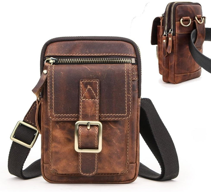 CONTACTS Echtes Leder Herren Kleine Messenger Taillentasche Gürteltasche Telefon Brieftasche Geldbör