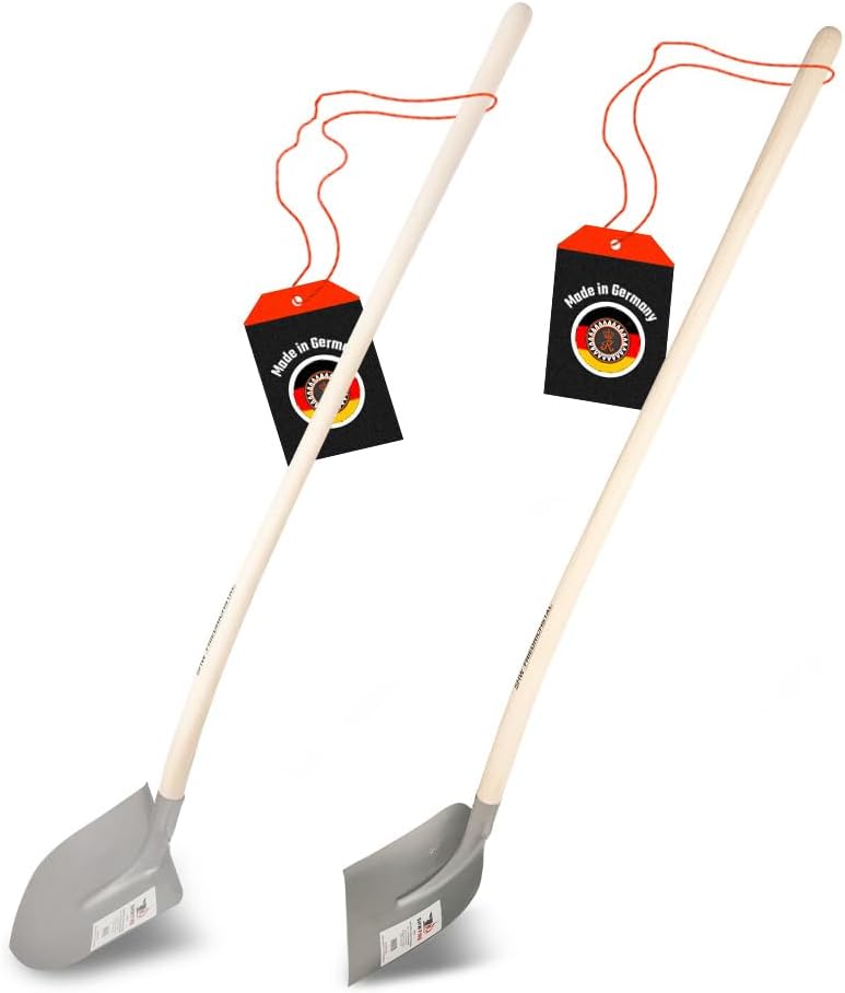 SHW-FIRE Holsteiner und Frankfurter Schaufel aus Spezialstahl und Eschenholz. 130cm