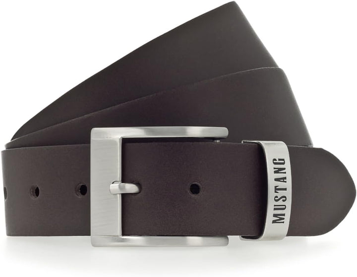 MUSTANG Herren Ledergürtel MG2164L15 40mm Gürtelbreite Schwarz Braun 80-115cm W90 Dark Brown 0691, W