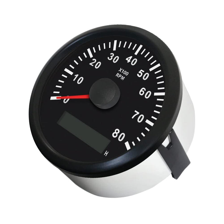 ELING Drehzahlmesser mit Stundenzähler für Auto, LKW, Boot, Yacht, 0-8000 U/min, 85 mm mit Hintergru