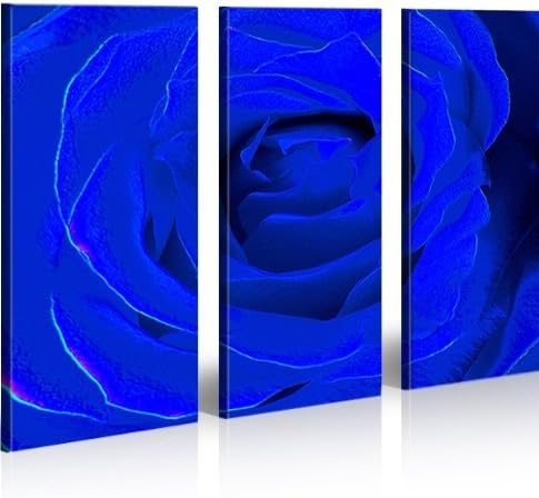 islandburner Bild Bilder auf Leinwand Blue Rose Pop Art Blumen XXL Poster Leinwandbild Wandbild Deko