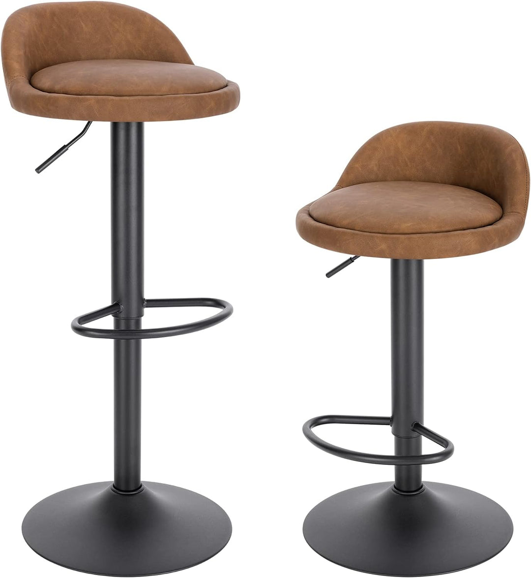 EUGAD Barhocker 2er Set 360° Drehstuhl Barstuhl mit Rückenlehne Fussstütze 120kg belastbar höhenvers