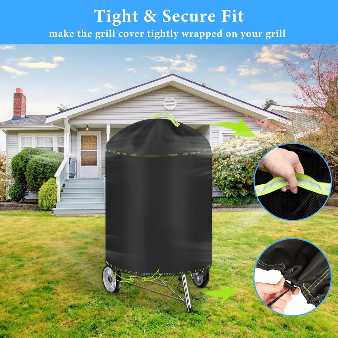 Kugelgrill Abdeckung, VDISRR Wetterfest Kugelgrill Abdeckhaube, 420D Oxford Holzkohlegrill Abdeckpla
