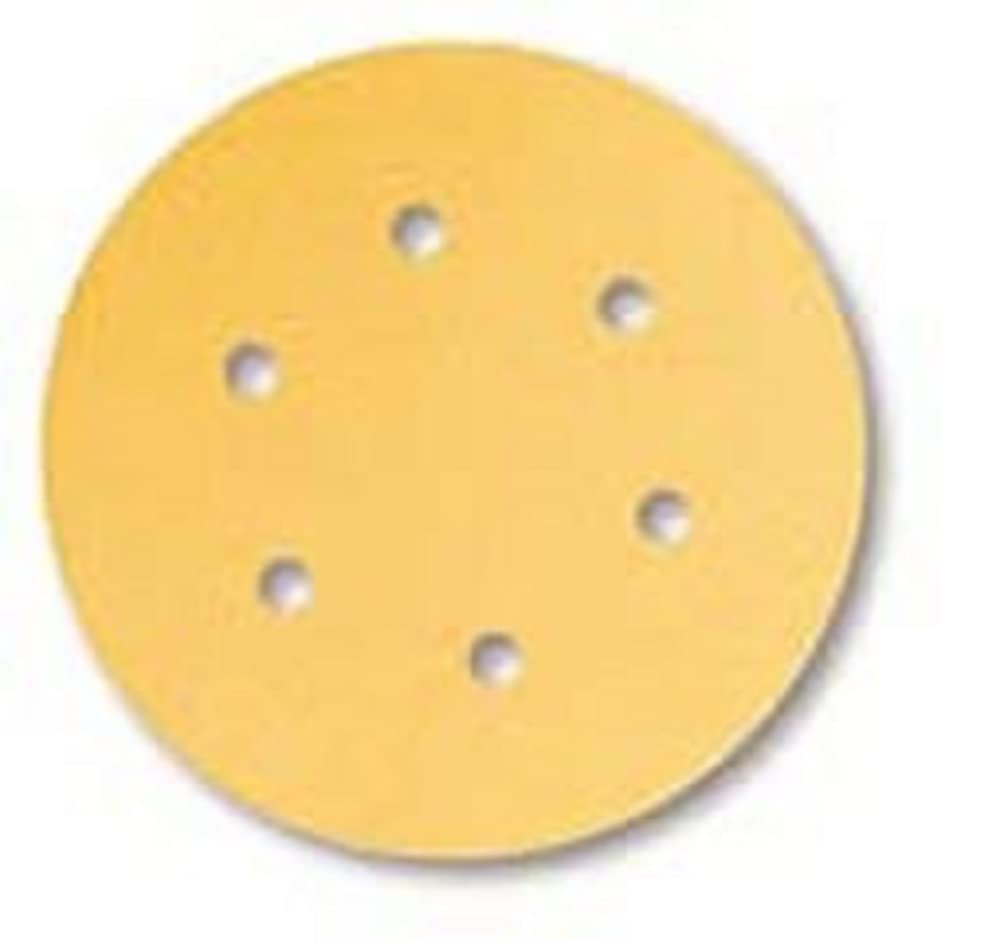 Mirka Gold Universal-Schleifpapier Ø 150mm / selbstklebend / 6-Loch / Korn P100, 100 Stk / Zum Schle
