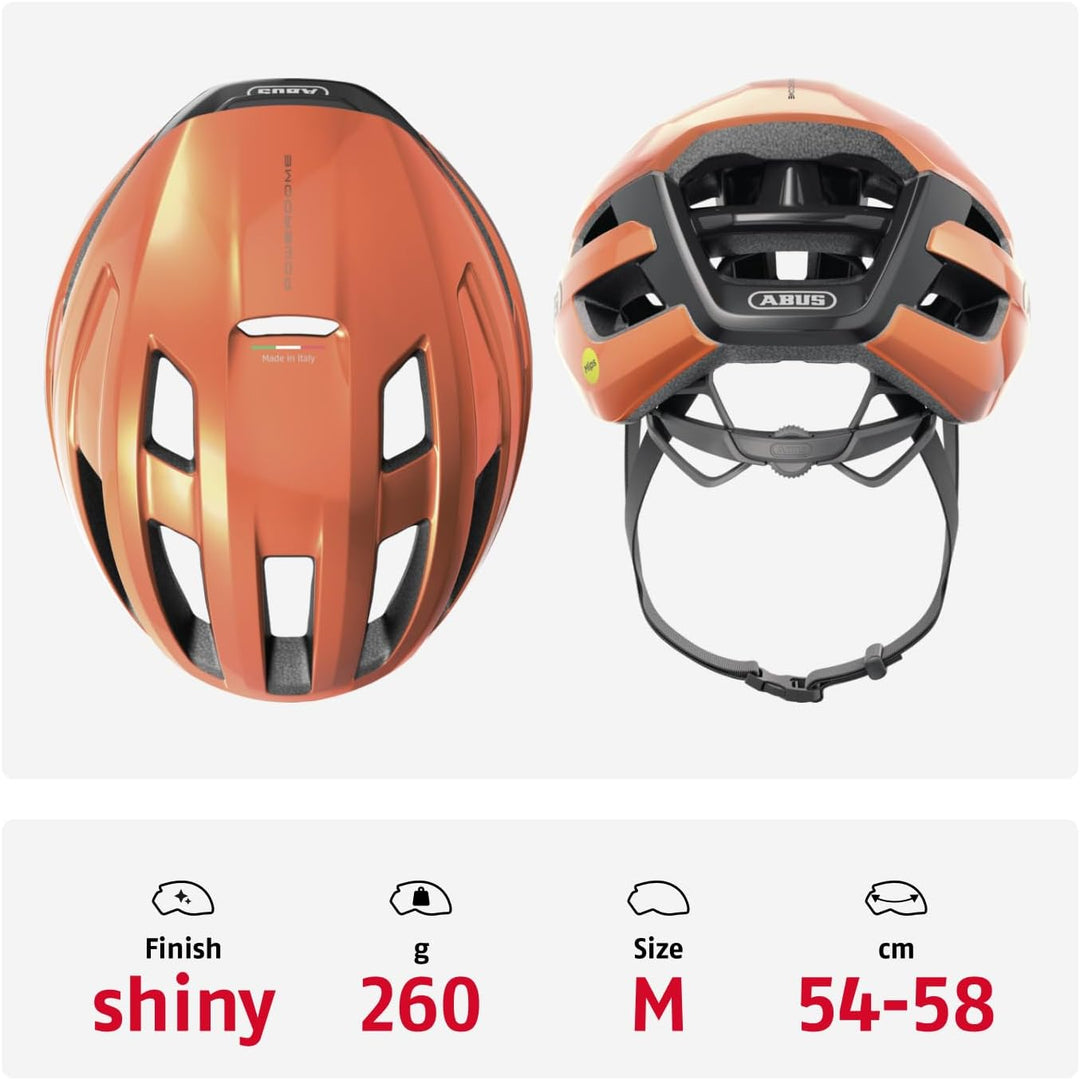ABUS Rennradhelm PowerDome MIPS - leichter Fahrradhelm mit cleverem Belüftungssystem und Aufprallsch
