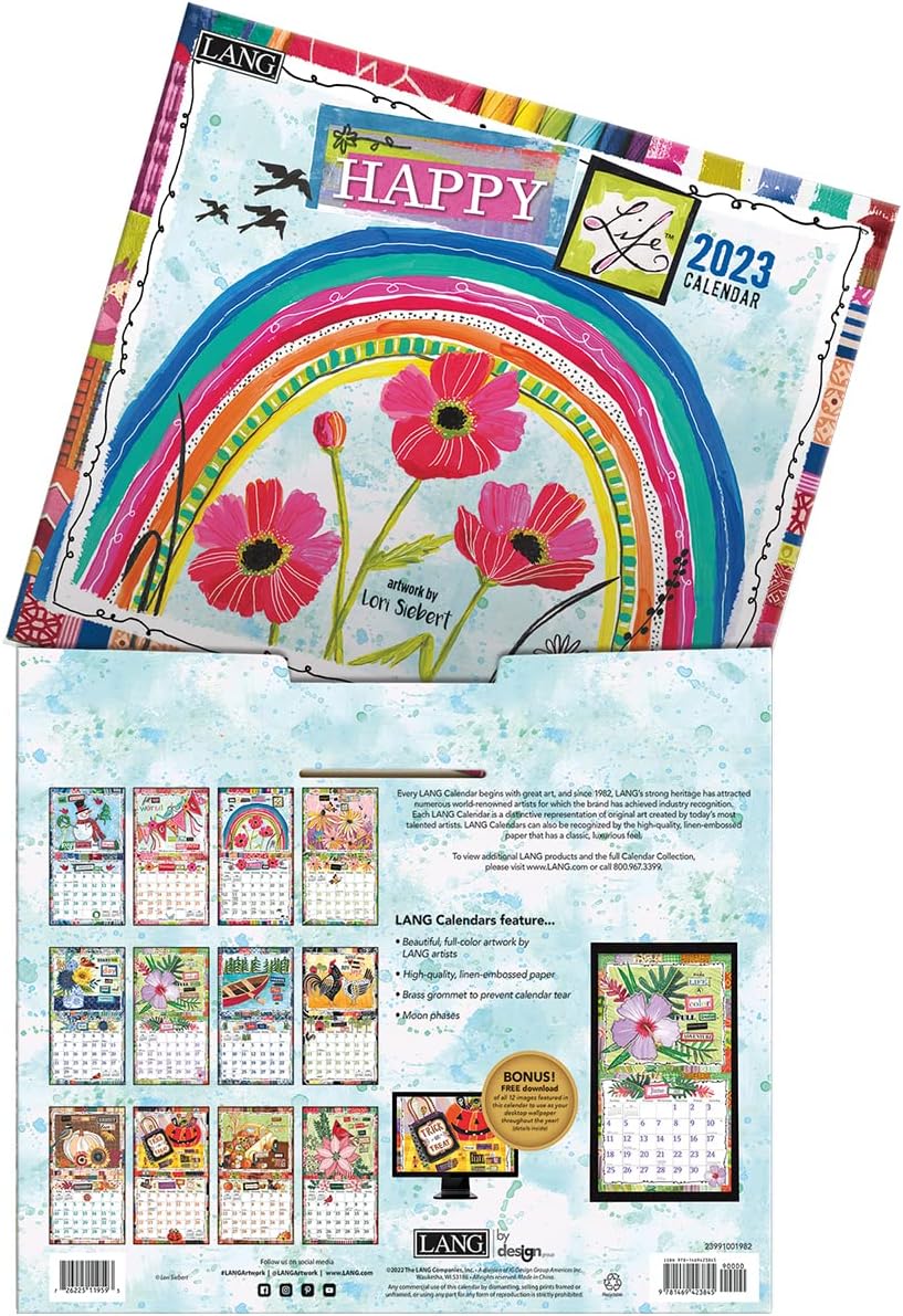 LANG Happy Life Wandkalender 2023