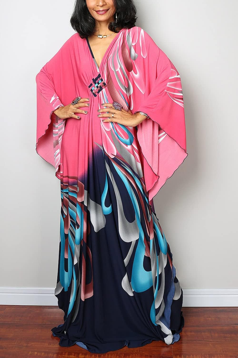 YouKD Frauen Sommer Lange Kaftan Maxi Bohemian Kleid Strand Vertuschungen Bikini Robe Loungewear One