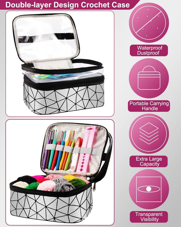 Coopay Häkelset für Anfänger, 71 Stück Häkelnadel Set mit Tasche und Wolle, Prämie Häkel Set mit Str