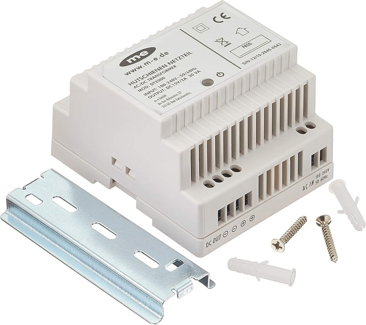 m-e DT-2000 Elektronisches DIN-Schienen-Netzteil, weiss, (WxHxD) 77 x 97 x 56 mm