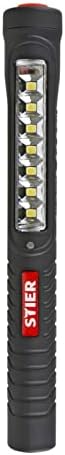 STIER LED-Stiftleuchte, 150 Lumen Vorderseite, 50 Lumen Hochleistungs-Spotlight, Magnet & Taschenkli