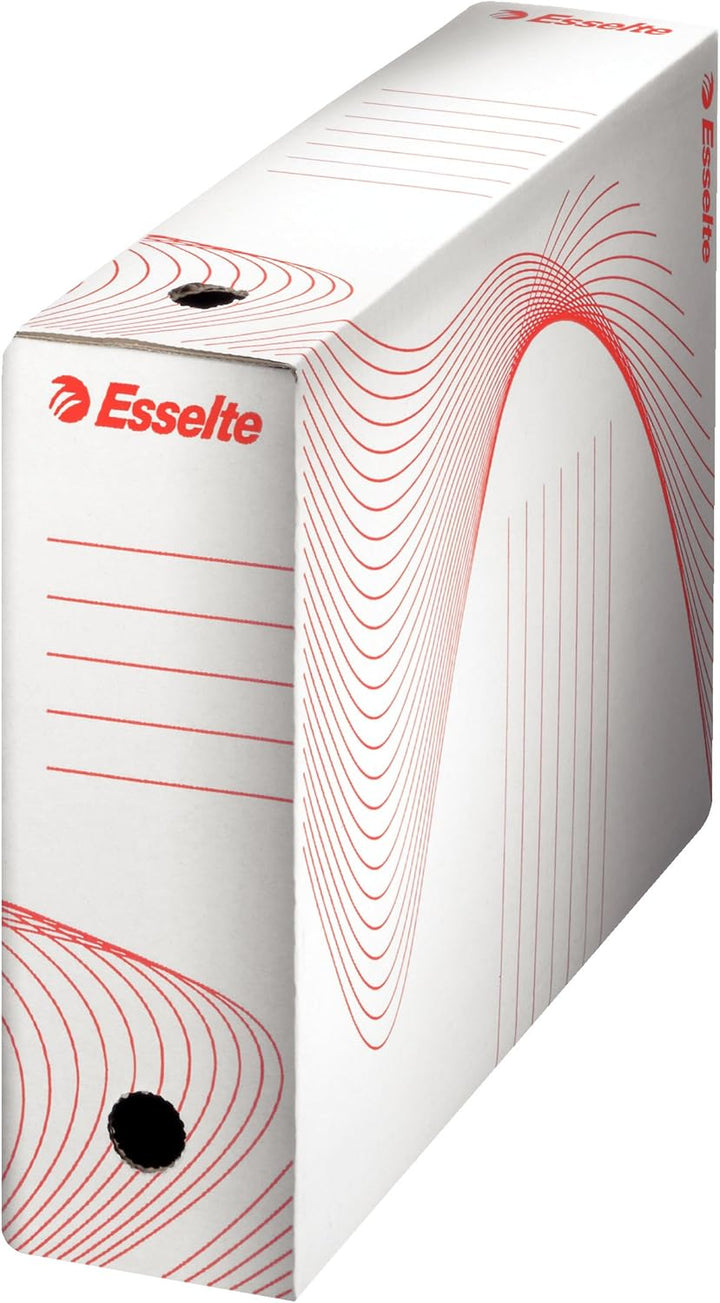 Esselte Standard Archiv-Schachtel, 100 mm Rückenbreite, Aktenkarton A4, Aufbewahrungsbox für bis zu