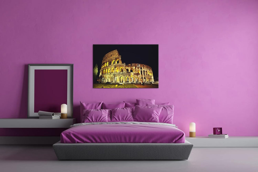 deyoli Kolosseum in Rom Format:90x60 cm als Leinwandbild, Motiv fertig gerahmt auf Echtholzrahmen, H