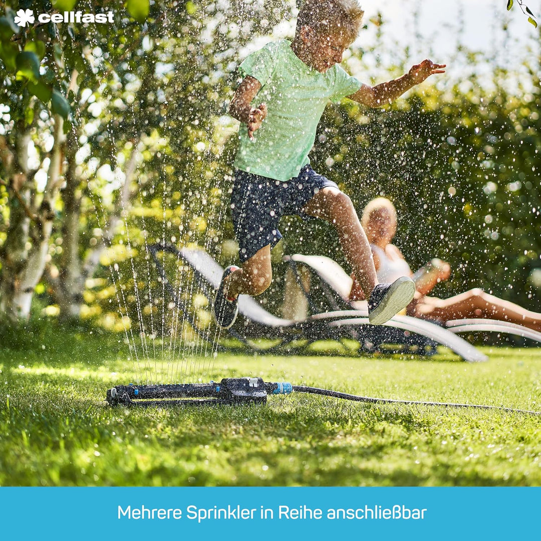 Cellfast Sektorenregner Power тт IDEAL™, 6-Funktion-Regner auf Ständer, Bewässerungsfläche beträgt 3