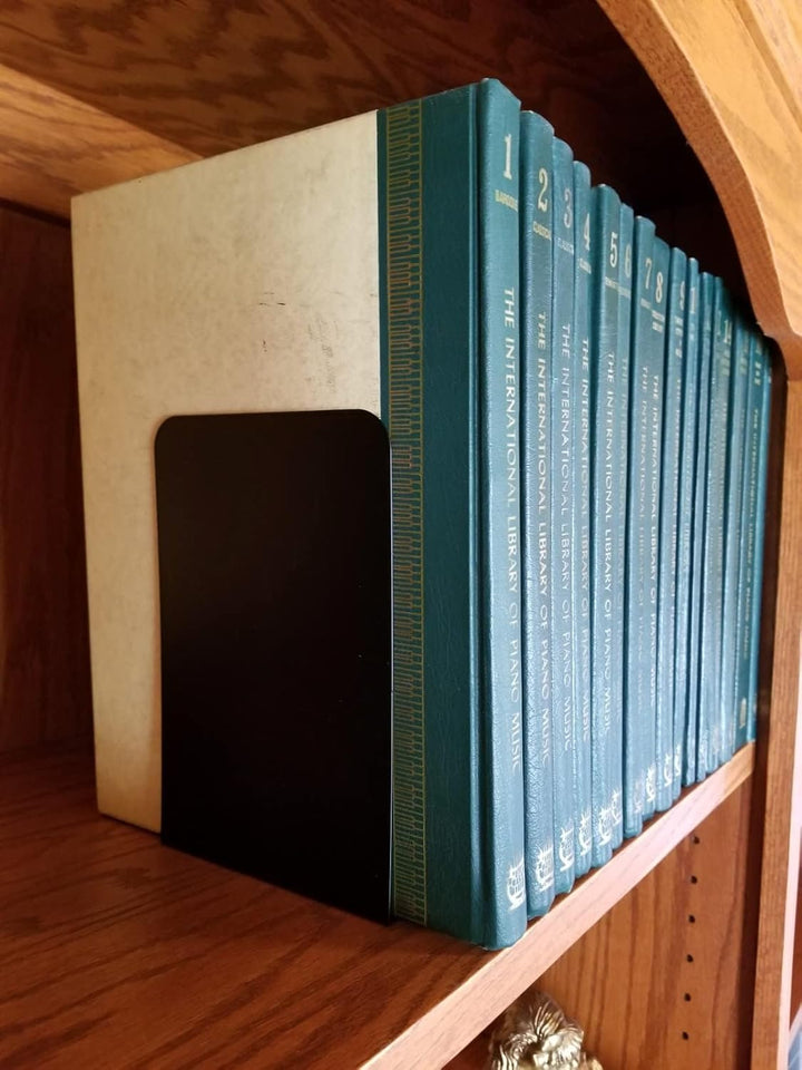 Deefongo 12 Stück Buchstütze, 20.5x13.5x9.3cm, Buchstützen aus Metall, Schwere Buchstütze für Büro S