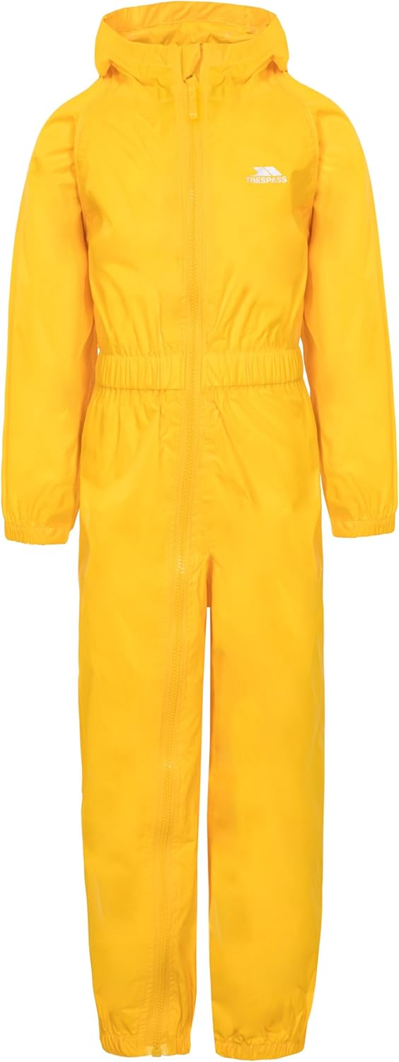 Trespass Unisex Kinder Knopf Wasserdichter Regenanzug mit Kapuze 5-6 Jahre sunshine, 5-6 Jahre sunsh