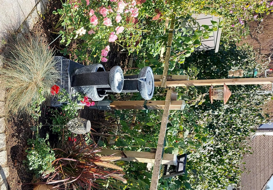 Solarspringbrunnen Solarbrunnen Cascade Garten Brunnen Kaskade Komplettset für Garten und Terrasse T