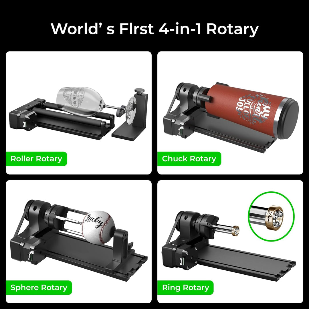 xTool RA2 Pro für xTool P2, D1 Pro, F1, S1 und die meisten Lasergravierer, Backenfutter rotierend, Y