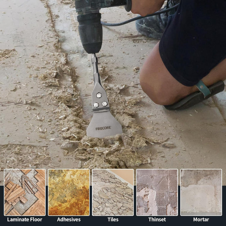 Firecore SDS Plus Bodenschaber, Spachtelmeissel SDS Plus 300mm×100mm, Meisselbits für SDS Plus Hamme