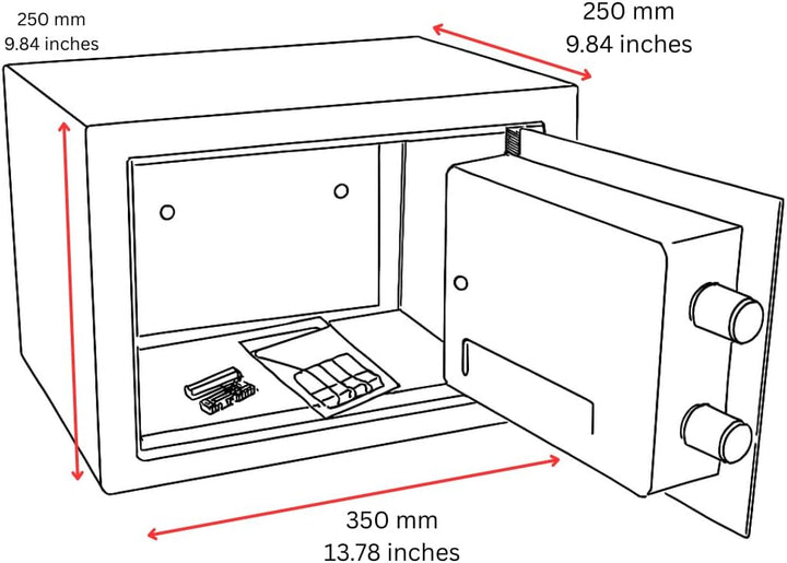 Elektronischer Tresor - 250 x 350 x 250 mm - Sicherer Aufbewahrungsort mit elektronischem Schloss Sc