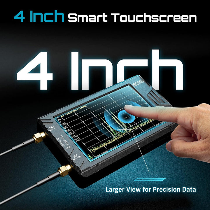 Seesii TinySA Ultra Spektrumanalysator, 2023 Aufgerüsteter Handheld-Frequenzanalysator 4,0'' 100kHz-