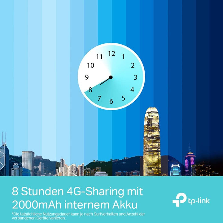 TP-Link M7350 - 4G (CAT4) Tragbarer WLAN-Router, MiFi, Farbbildschirm, 150 Mbit/s, 2000-mAh-Akku (8