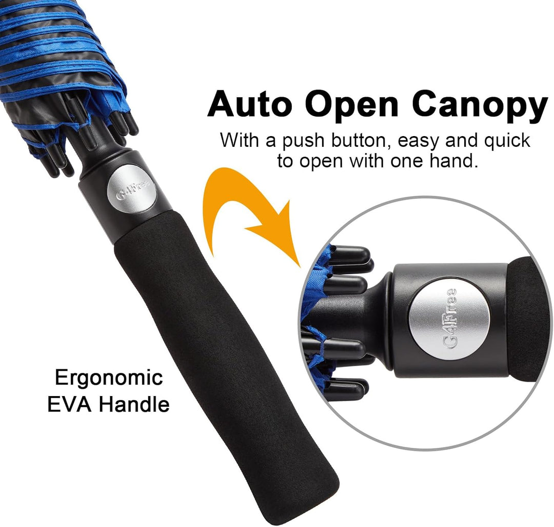 G4Free 62/68/72 Inch UV-Schutz Winddicht Sonnen- und Regenschirm Golfschirm Autorisches Öffnen Doppe