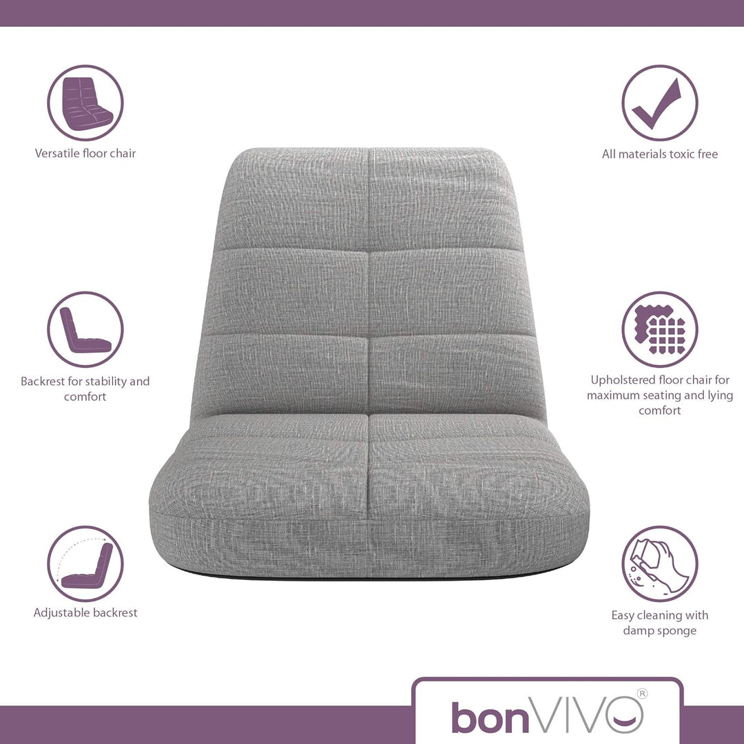 bonVIVO Easy Lounge Bodenstuhl mit Rückenlehne - Faltbarer Bodensessel, Gepolstert & Verstellbar - M
