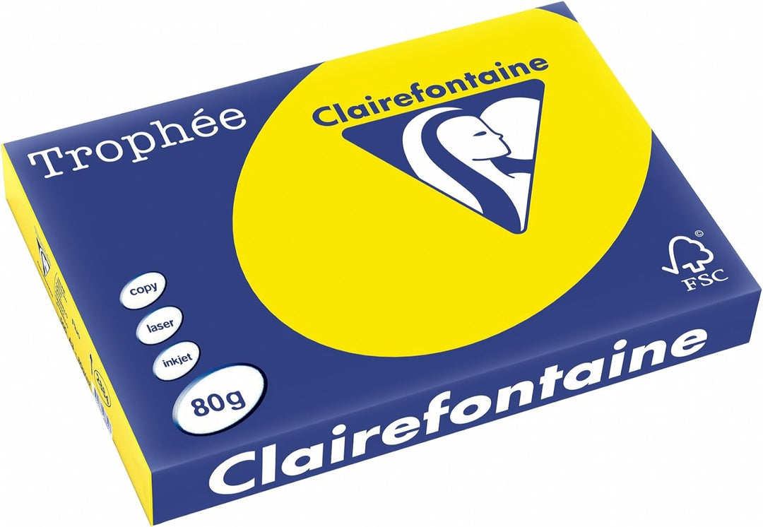 Clairefontaine 2884C - Ries Druckerpapier / Kopierpapier Trophee, intensive Farben, DIN A3, 80g, 500