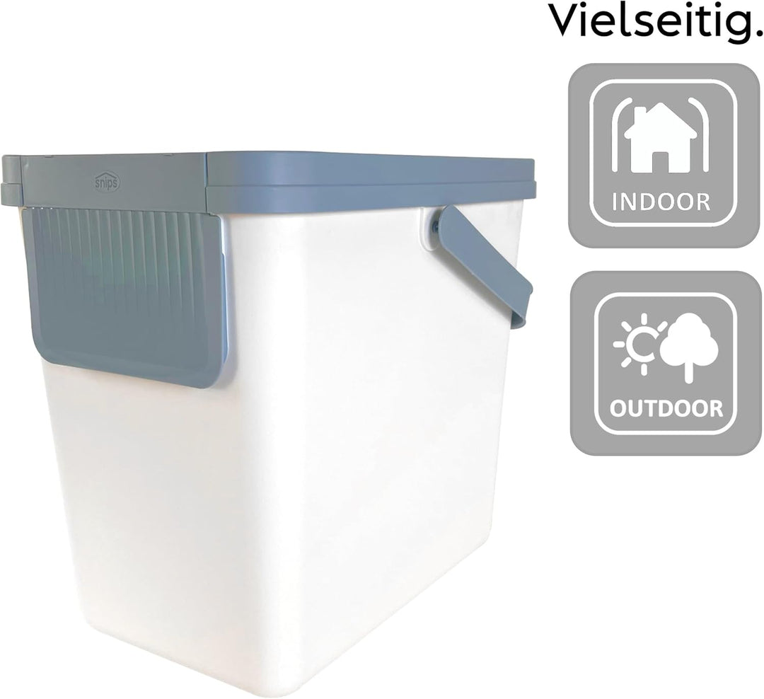 Snips 090081 Set getrennte Müllsammlung 2 x 25 Liter, Mülleimer Küche 26x36x43 cm, Weiss, Made in It
