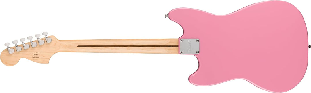 Squier by Fender Sonic Mustang® HH E-Gitarre, Griffbrett aus Ahorn, weisses Schlagbrett, Flash Pink