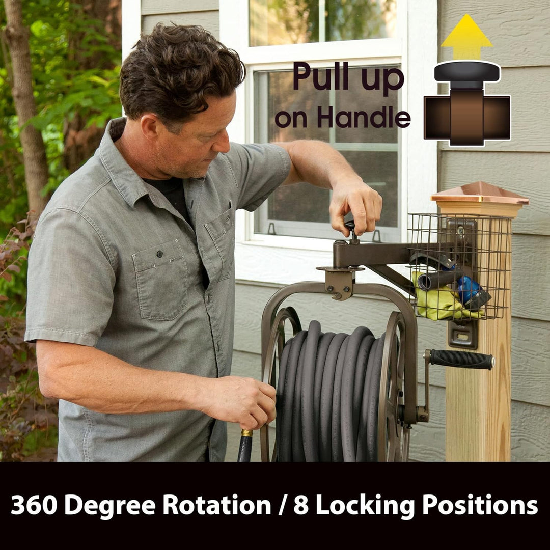 Liberty Garden 712 einarmiger Navigator, multidirektionale Gartenschlauchtrommel, hält 4,6 m, 1,6 cm