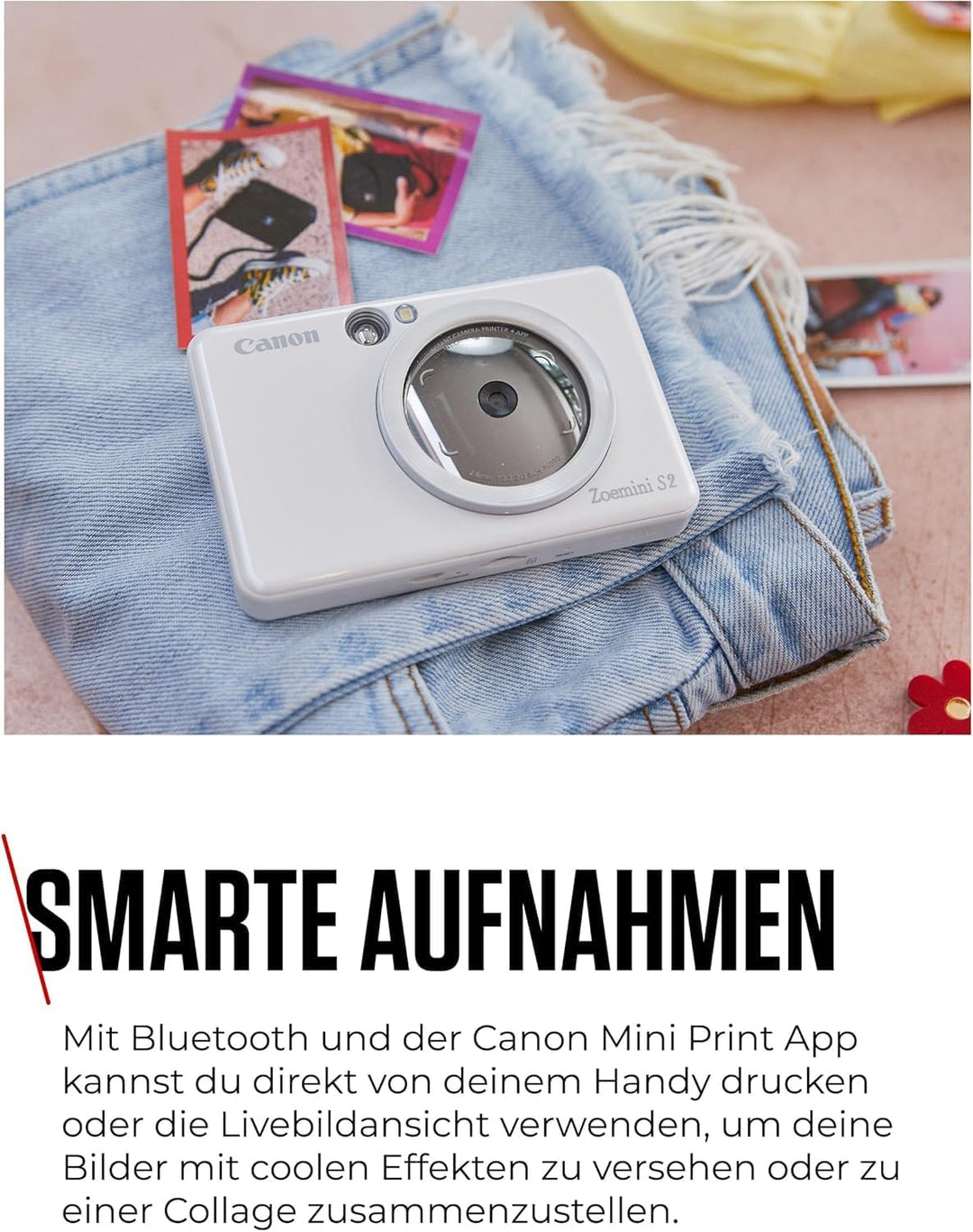 Canon Zoemini S2 Mini Sofortbildkamera + Fotodrucker mobil tragbar unterwegs Hosentasche (Fotodruck