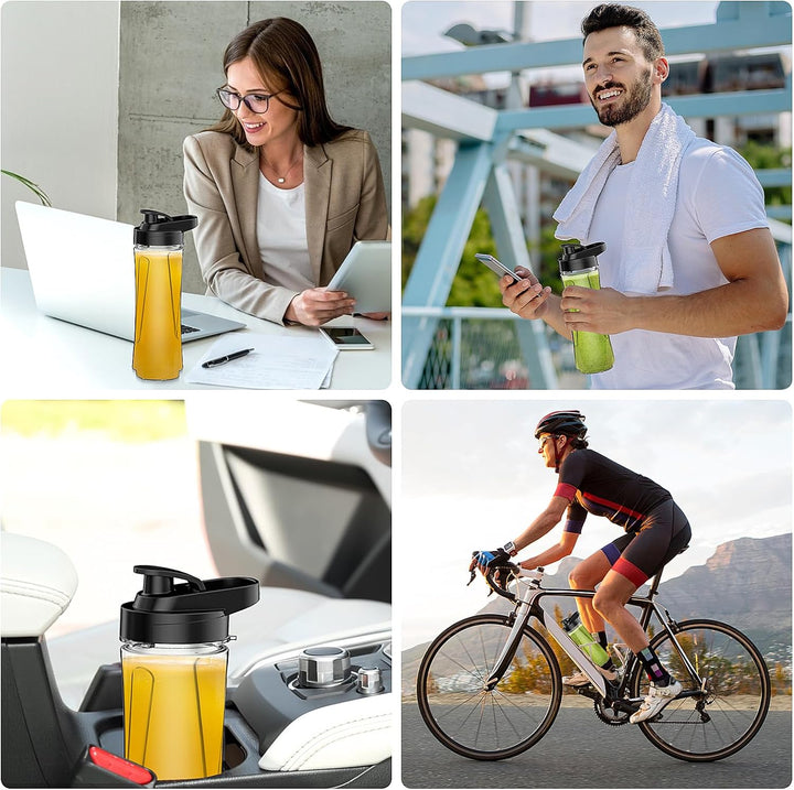 Mixer, 500W Mini Standmixer & Smoothie Maker mit 2x600ml Flaschen BPA frei Tritan, Tragbarer Mixer S