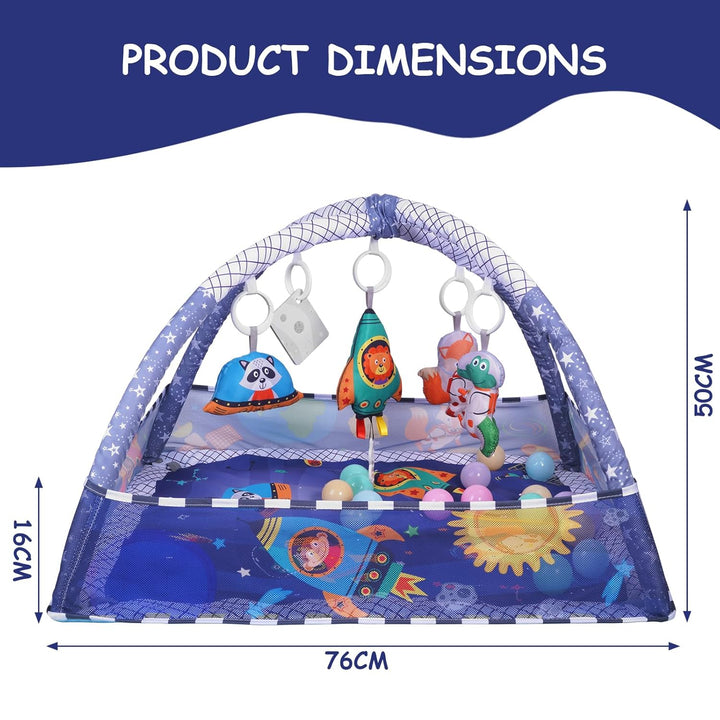 Sinbide Spieldecke für Babys, Spielmatte mit Spielbogen, Spielmatte und sensorische Spielzeuge für B