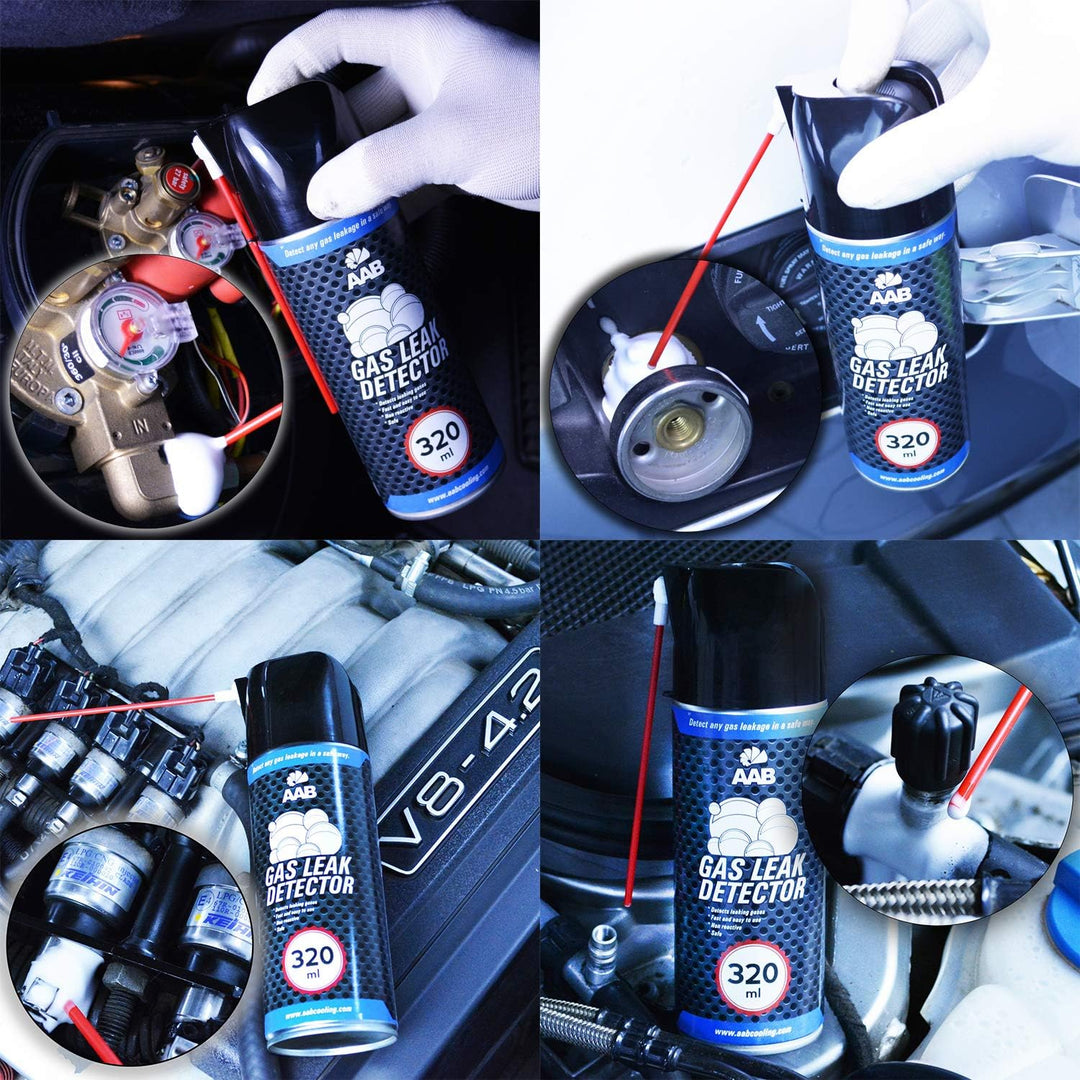 AABCOOLING Gas Leak Detector 320ml - Klimaanlage Auto, Gasleckspray, Klima Leckstopp, Lecksuche Spra